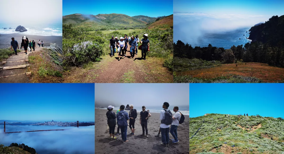 collage of photos showing postdocs on outdoor activities